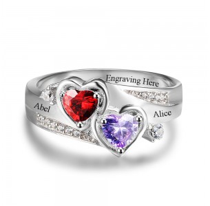 Birthstone Ring, Sterling Silver Personalized Engravable Ring JEWJORI102502